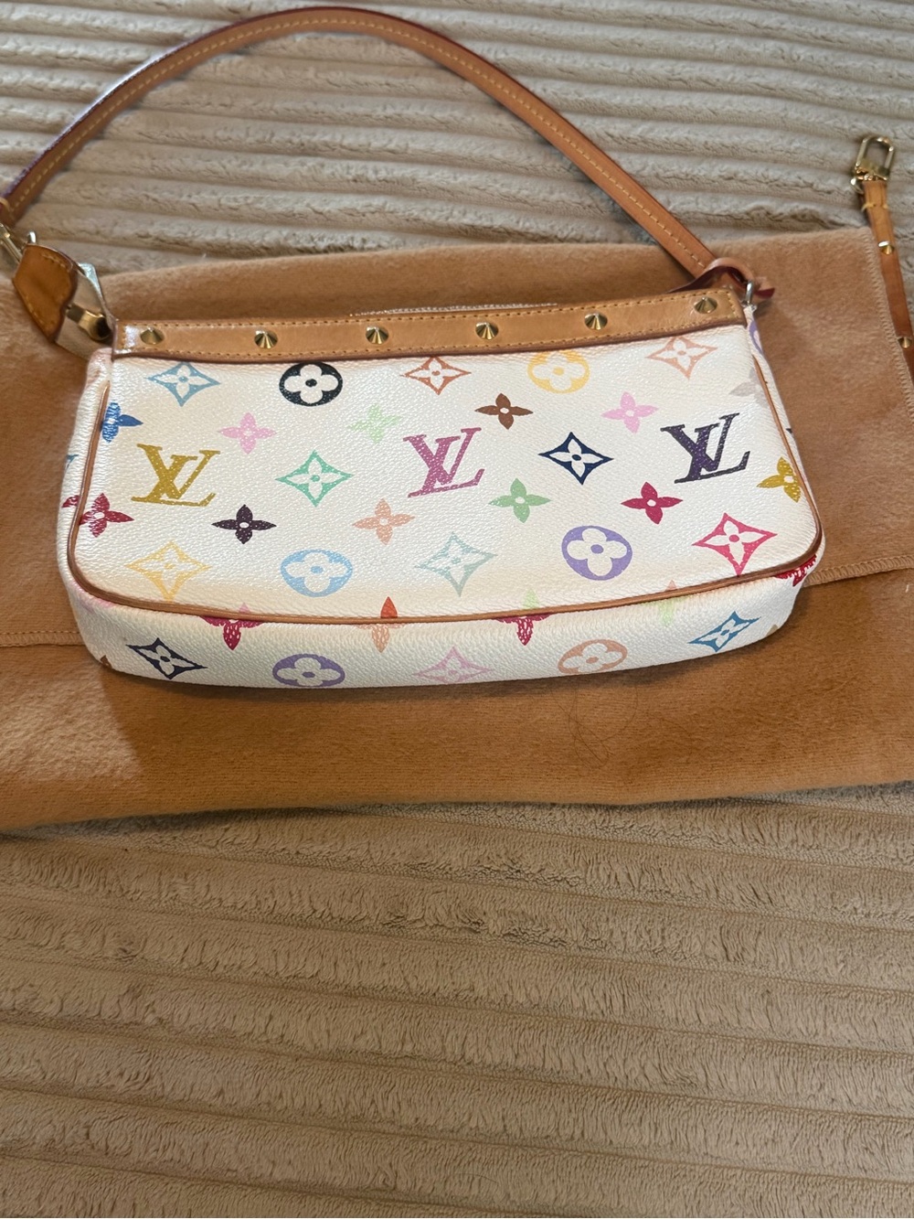 Louis Vuitton White Multicolore pochette Murakami - Picture 3 of 13